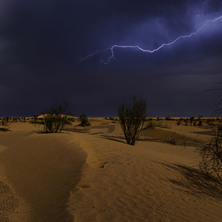 Lightning in the desert